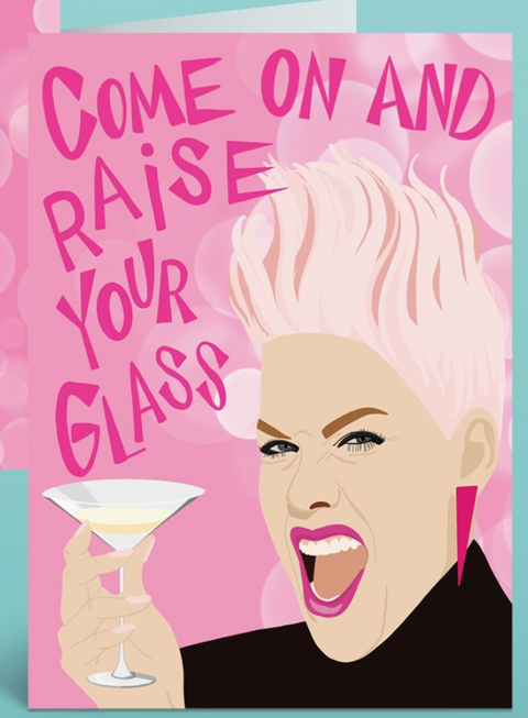 PiNK Raise Your Glass Card