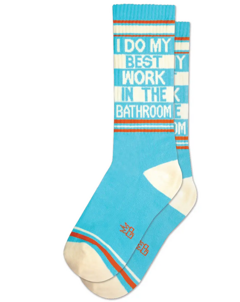 I Do My Best Work In The Bathroom Ribbed Gym Socks
