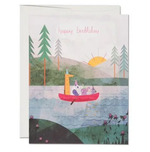 Four Canoe Birthday- Greeting Cards