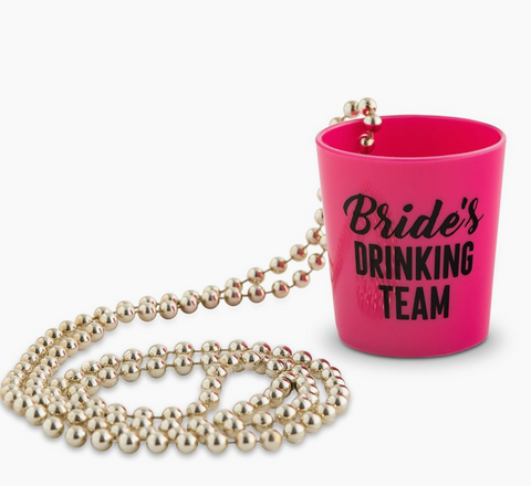 Hot Pink Beaded Necklace Shot Glass - Bride’s Drinking Crew