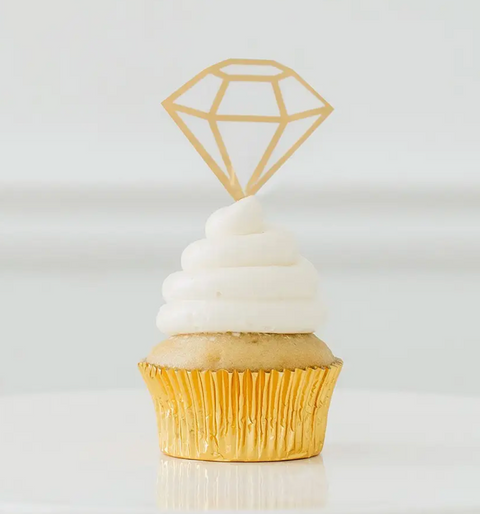 Paper Cupcake Topper Picks - Diamond - Set Of 12