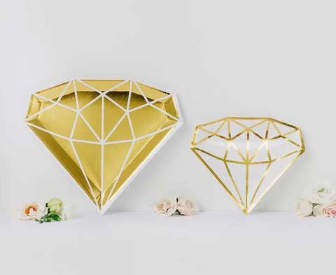 Diamond Disposable Paper Party Plates - Set Of 8