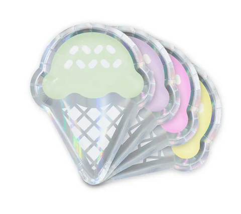Ice Cream Cone Disposable Paper Party Plates