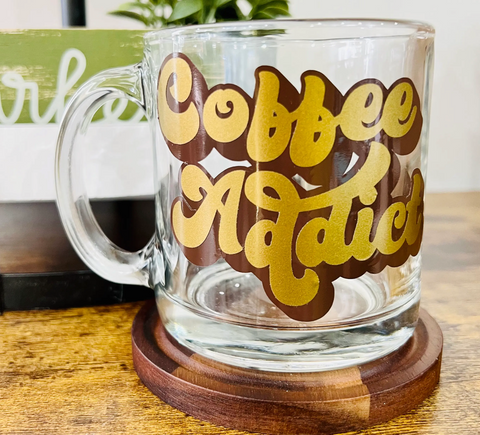 Coffee Addict Glass Mug