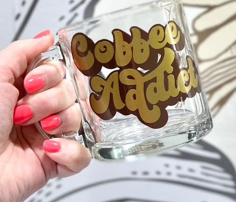 Coffee Addict Glass Mug