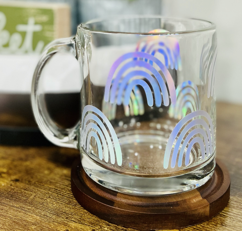 Holo Rainbow Glass Mug