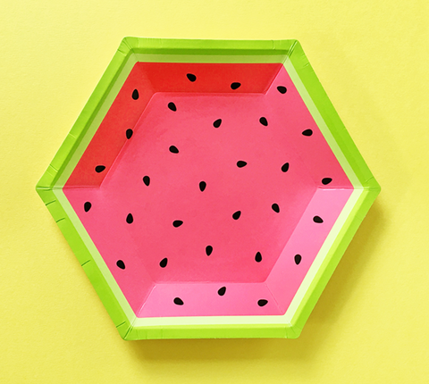 Watermelon Hexagon Paper Plates