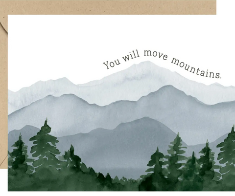 Watercolor Move Mountains  Single Card