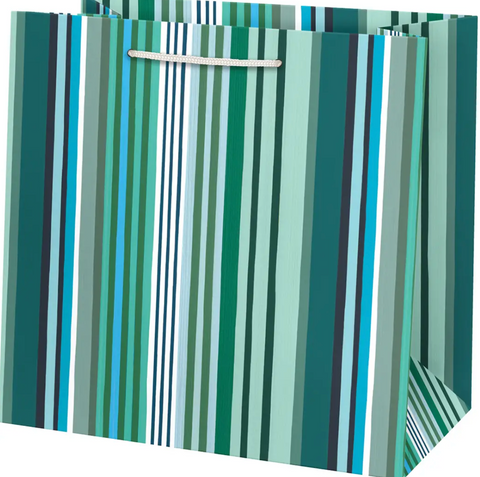 Green Stripes Gift Bag-Large