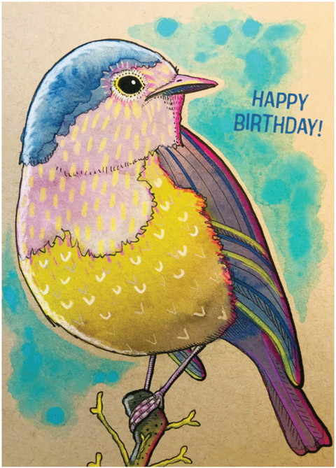 Bird II Birthday Card