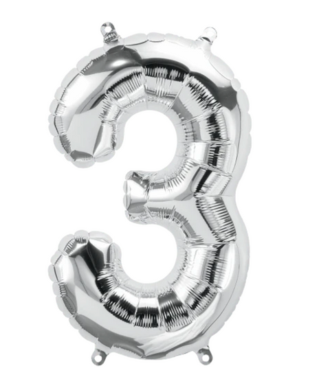 Silver 34 inch Number Balloon (not including helium)