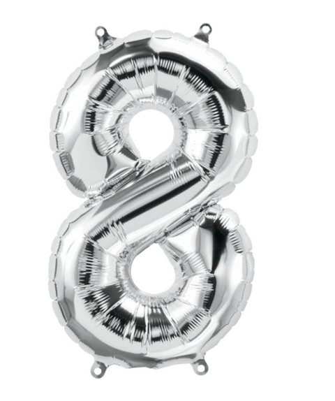Silver 34 inch Number Balloon (not including helium)