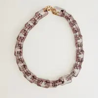 Clear Grey Chunky Chain Necklace