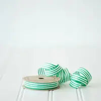 Green Stripe Natural Cotton Curling Ribbon