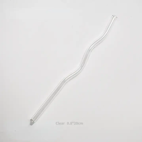 Reusable Wave Glass Straws