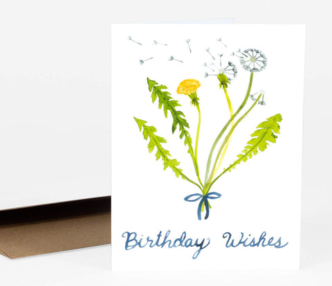 Dandelion Birthday Wishes Card
