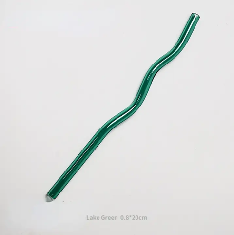 Reusable Wave Glass Straws